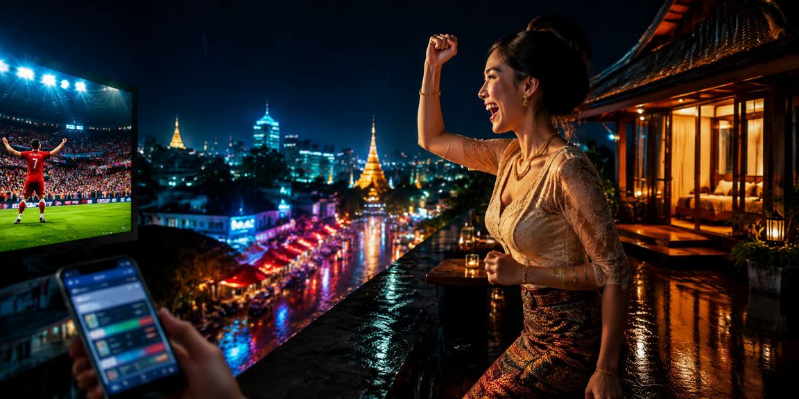 အင်းလေးကန်တွင် မိန်းကလေးတစ်ဦး ဖုန်းကိုင်ပြီး ရှမ်းကိုးမီး ဂိမ်းကစားနေသည့်ပုံ